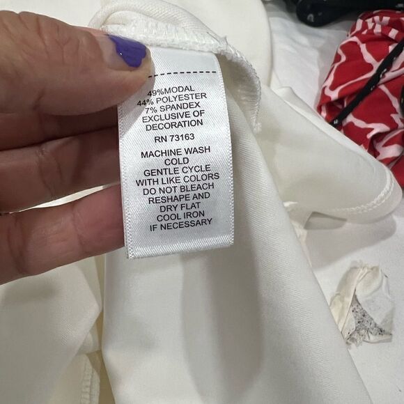 BP striped light blue and white button shirt size M 100% Viscose - Picture 9 of 9